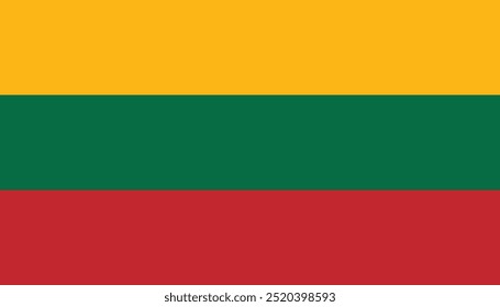 National flag of Lithuania. Vector illustration