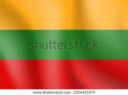 National flag of Lithuania. Vector illustration.