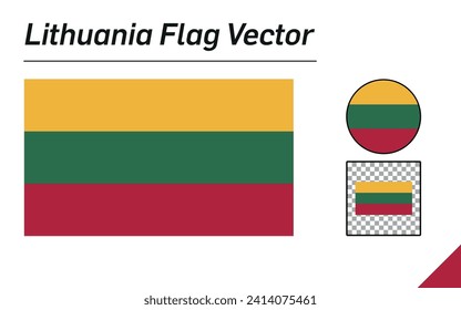 El conjunto de vectores de la bandera nacional de Lituania