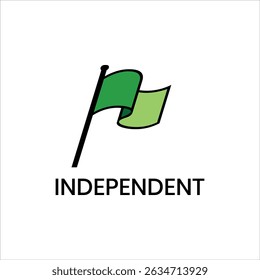 National Flag Logo Vector with Waving Emblem and Patriotic Symbol for Independence Day Celebration Holiday Event or Country Freedom Concept Design Illustration