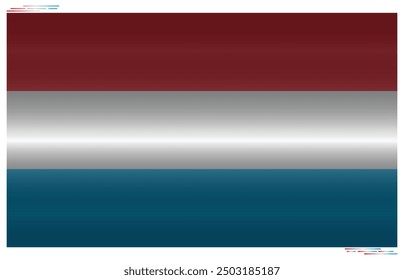 National Flag of Luxembourg in black shadow. Grand Duchy flag in Rectangle shape. European Country. Luxembourg flags isolated on white background. Editable vector EPS available