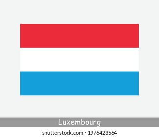 National Flag of Luxembourg. Country Flag. Grand Duchy of Luxembourg Country Flag Detailed Banner. EPS Vector Illustration Cut File