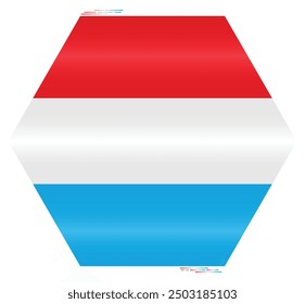 National Flag of Luxembourg. Grand Duchy flag in polygon shape. European Country. Luxembourg flags isolated on white background. Editable vector EPS available