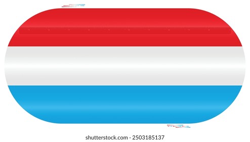 National Flag of Luxembourg. Grand Duchy flag in capsule shape. European Country. Luxembourg flags isolated on white background. Editable vector EPS available