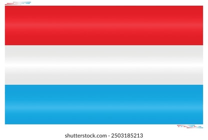 National Flag of Luxembourg. Grand Duchy flag in Rectangle shape. European Country. Luxembourg flags isolated on white background. Editable vector EPS available