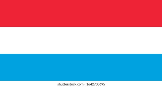 The national flag of Luxembourg is isolated in official colors.