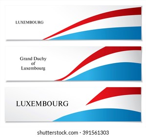 National flag of Luxembourg. Vector template banners