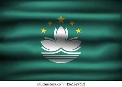 National Flag of Macao MO. Front view, official colors and correct proportion. Realistic vector illustration.