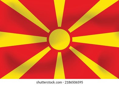 National flag of Macedonia. Realistic pictures flag