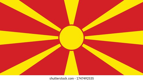 National flag of Macedonia. Vector illustration, Vector of macedonia flag.