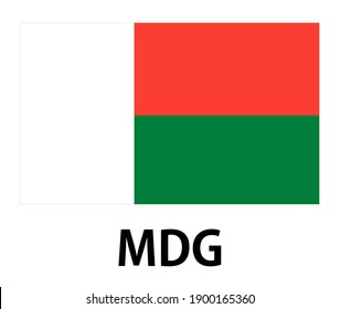 The national flag of Madagascar.