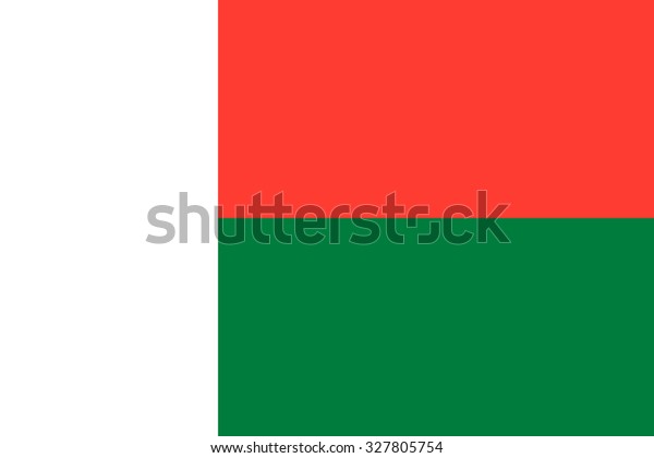 National Flag Madagascar Vertical White Stripe Stock Vector