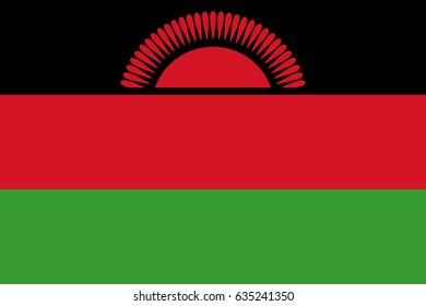 National flag of Malawi. Vector illustration