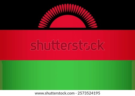 National flag of Malawi. Vector symbol of the state