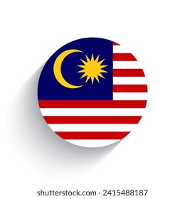 Indicador nacional de la ilustración vectorial del icono de Malasia aislada en fondo blanco.