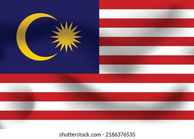 National flag of Malaysia. Realistic pictures flag