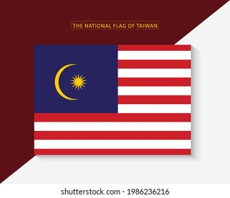 La bandera nacional del diseño vectorial de malasia