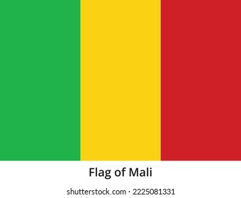 national flag of Mali with correct proportions element colors vertical triband red, green, yellow proportion Malian flag is 2:3. independence day  election emblem graphic element template design