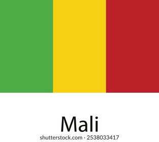 The national flag of Mali, featuring a vertical tricolor of green, yellow, and red.