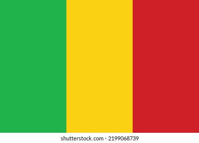 National Flag of Mali in vector format. Colors and Proportion are based on official specifications.