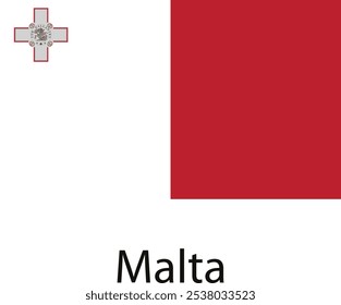 La bandera nacional de Malta, con una cruz blanca sobre un fondo rojo, representa la herencia y la identidad del país.