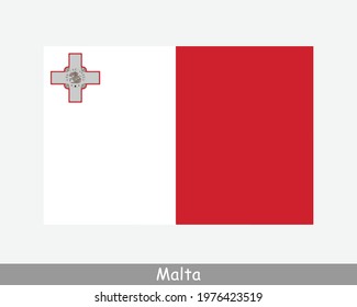 National Flag of Malta. Maltese Country Flag. Republic of Malta Detailed Banner. EPS Vector Illustration File svg