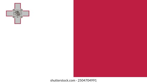 National flag of Malta. Rectangular flag. Vector illustration