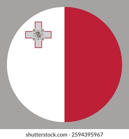 National flag of Malta. Rectangular flag. Vector illustration