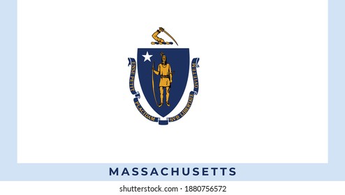 National flag of Massachusetts. Vector illustration, Vector of Massachusetts flag.