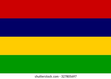 National flag of Mauritius - The Four Stripes (Les Quatre Bandes).