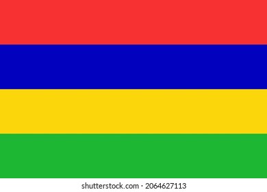 The national flag of Mauritius is an island in the Indian Ocean