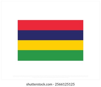 National flag of MAURITIUS on a white background, Editable Vector illustration of MAURITIUS flag, National Day design, Flag of Mauritius flat design, National Day of Mauritius