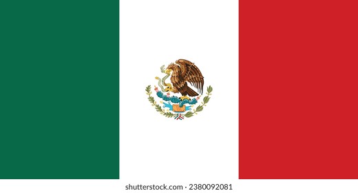 National flag of Mexico that can be used for celebrating Mexico national days. Vector illustration