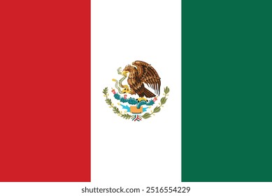 Bandeira nacional do México vetor e ilustração