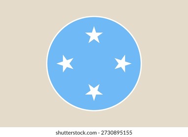 Bandera nacional de la Ilustración vectorial de Micronesia aislada en un fondo neutral que representa la nación insular del Pacífico..