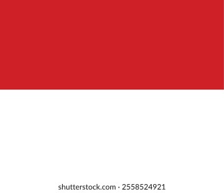 The national flag of Monaco has two equal horizontal bands, of red (top) and white (bottom), both of which have been the heraldic colours of the House of Grimaldi since at least 1339