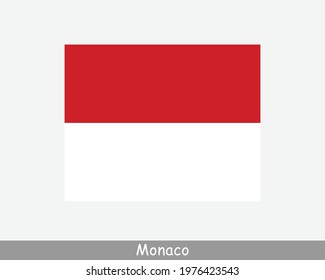 National Flag of Monaco. Monacan Country Flag. Principality of Monaco Detailed Banner. EPS Vector Illustration Cut File