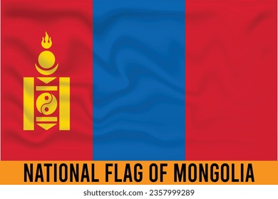 BANDERA NACIONAL DEL EFECTO 3D DE MONGOLIA