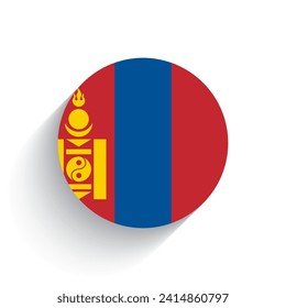 Indicador nacional de la ilustración vectorial del icono de Mongolia aislada en fondo blanco.