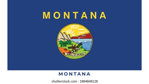 National flag of Montana. Vector illustration, Vector of Montana flag.