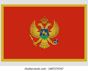 National flag of Montenegro. original colors and proportion. Simply vector illustration eps10, from countries flag set.