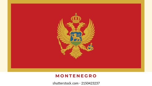The national flag of Montenegro Flag. Vector illustration of Montenegro Flag, Vector of Montenegro flag.