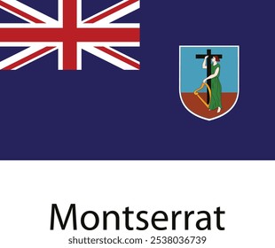 La bandera nacional de Montserrat, con la Union Jack y el escudo de armas de la isla.