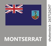 The national flag of Montserrat Flag. Vector illustration of Montserrat Flag, Vector of Montserrat flag.