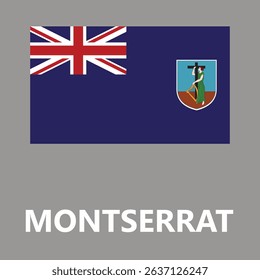 The national flag of Montserrat Flag. Vector illustration of Montserrat Flag, Vector of Montserrat flag.