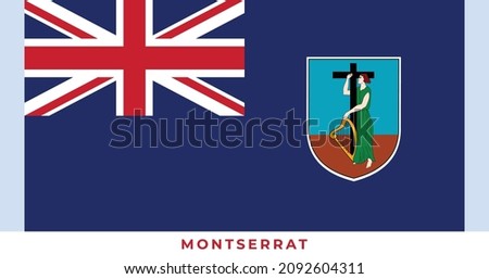 The national flag of Montserrat Flag. Vector illustration of Montserrat Flag, Vector of Montserrat flag.