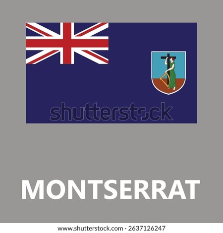 The national flag of Montserrat Flag. Vector illustration of Montserrat Flag, Vector of Montserrat flag.