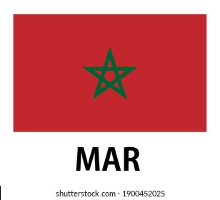 The national flag of the Morocco.