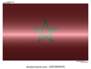 National Flag of Morocco in black shadow. Moroccan flag in Rectangle shape. African Country. Morocco flags isolated on white background. Editable vector EPS available