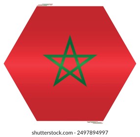 National Flag of Morocco. Moroccan flag in polygon shape. African Country. Morocco flags isolated on white background. Editable vector EPS available